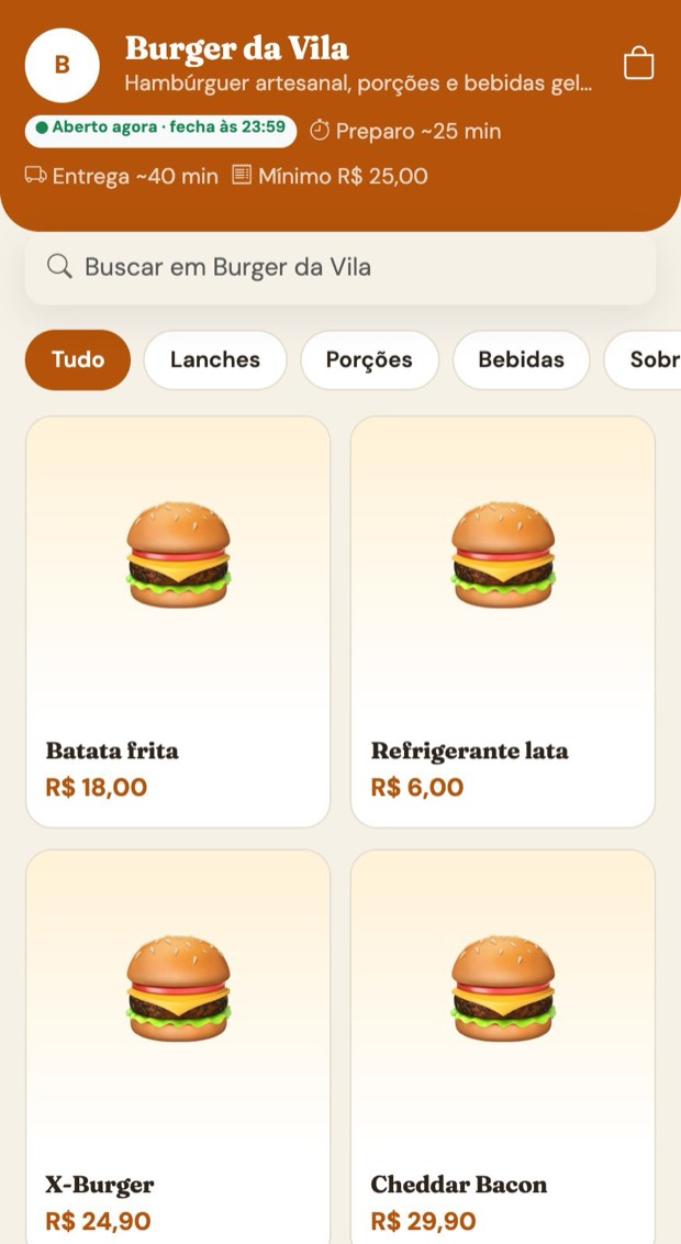 Status e tempos na vitrine