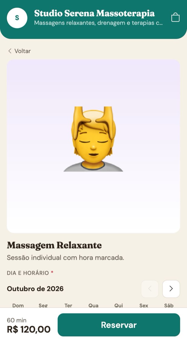 Página do serviço