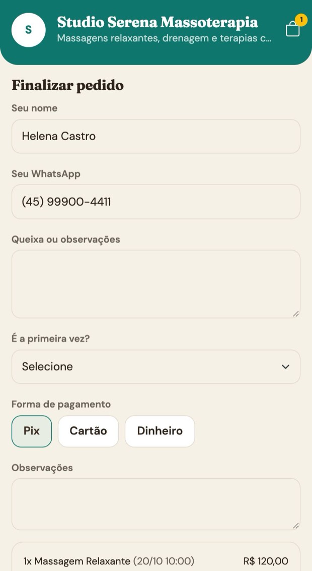 Dados do cliente