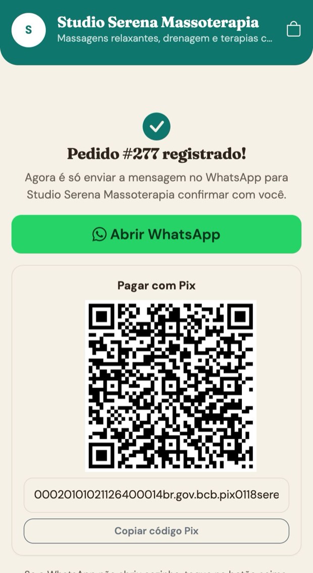 Pedido registrado