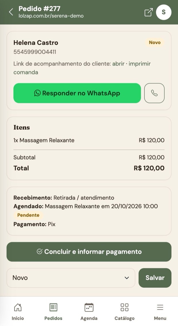 Detalhes do pedido