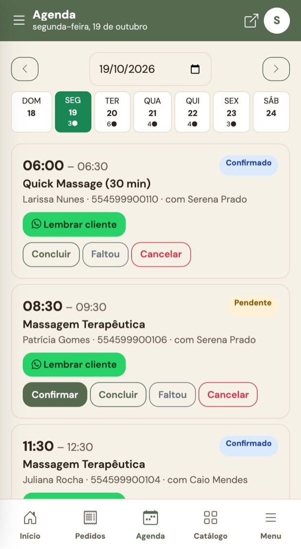 Agenda do dia