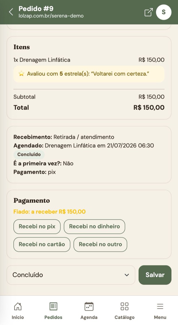 Pedido em fiado