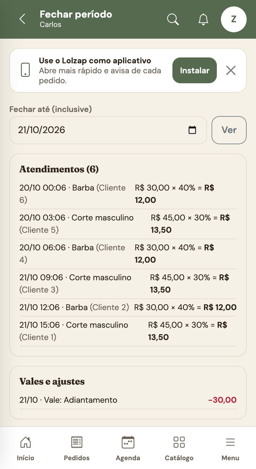 Prévia do fechamento