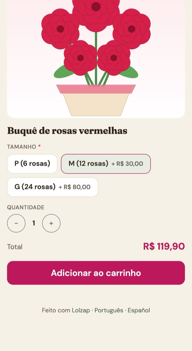 Opções com acréscimo
