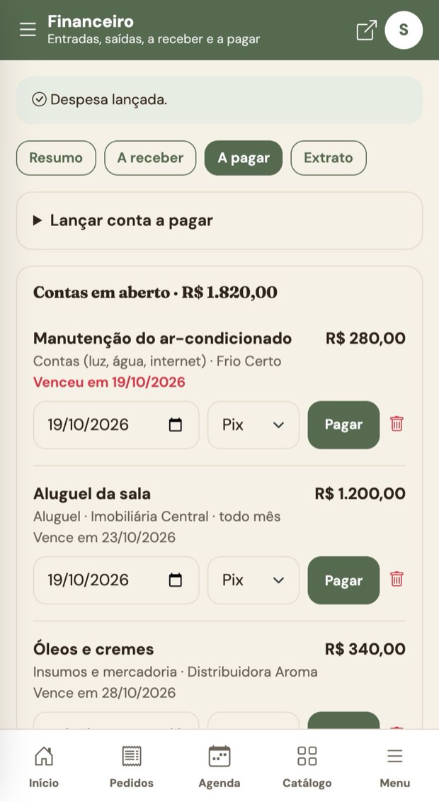 Contas em aberto