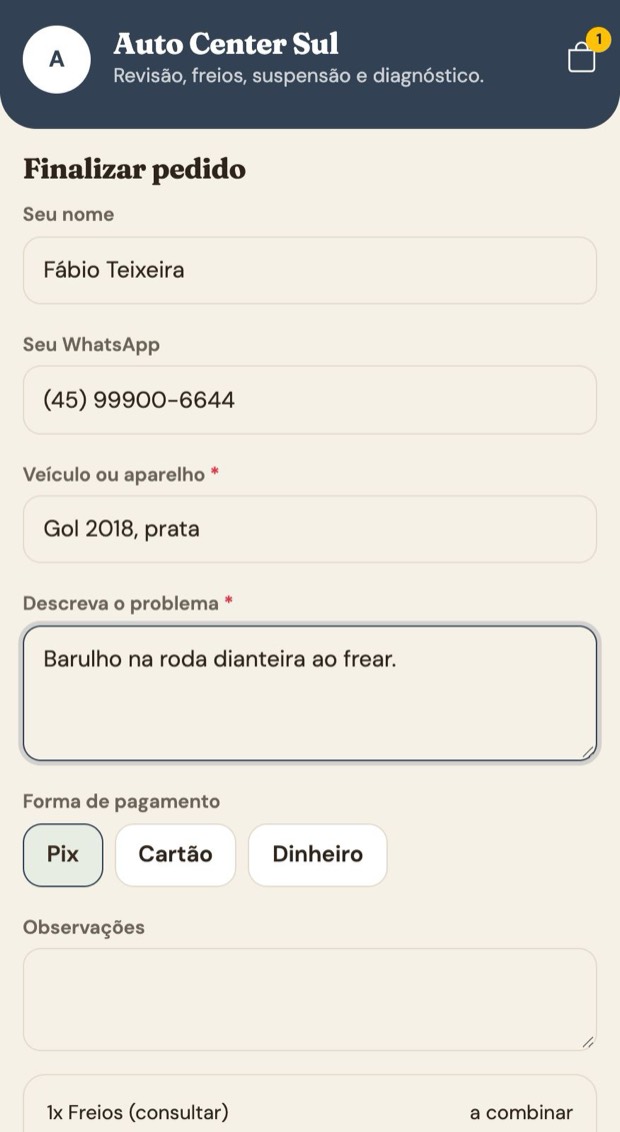 Veículo e problema