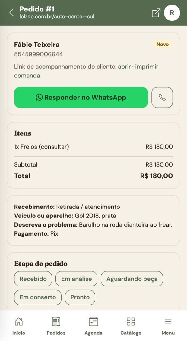 Aguardando o cliente